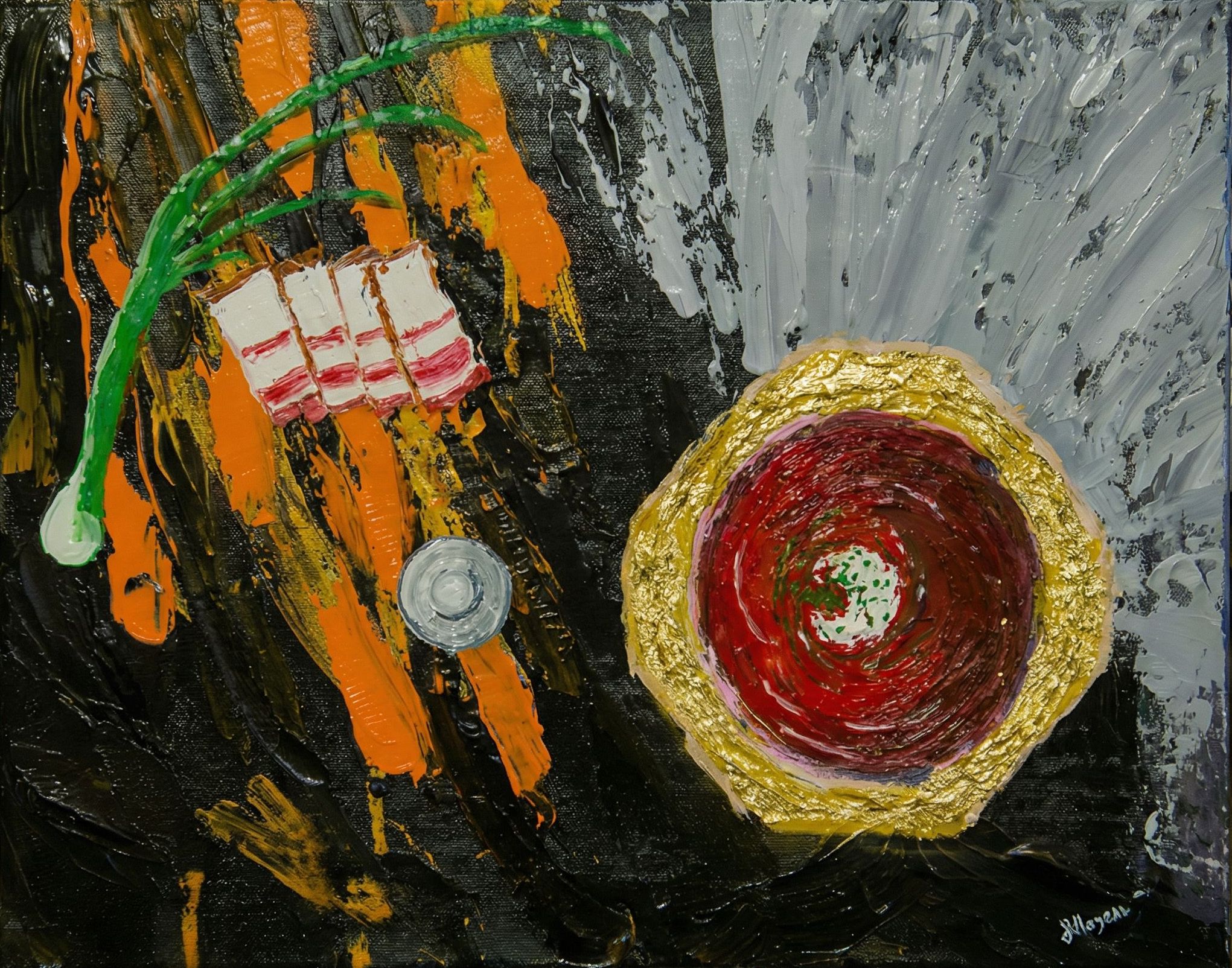 Борщ в золотой тарелке